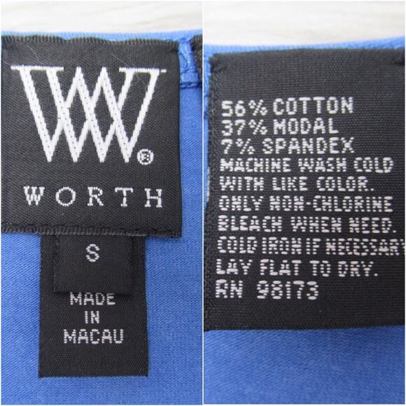 WORTH Blue Scoop Neck Tank Women’s Small #QOF9G - Picture 9 of 9